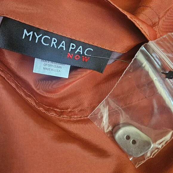 Mycra Pac Donatella Reversible Rain Jacket Hood Brown/Orange SZ 0-Petite US 6-8 - Picture 9 of 16